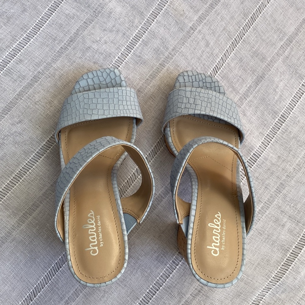 Charles By Charles David Block Heel Platform Sand… - image 5